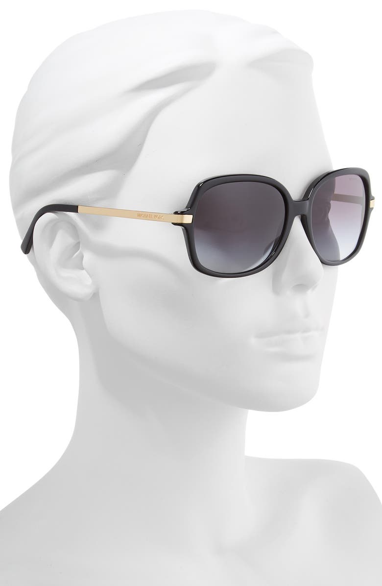 Michael Kors 57mm Gradient Square Sunglasses, Alternate, color, Black/ Gold/ Black Gradient
