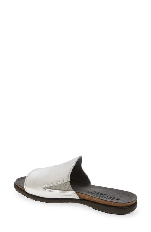 Naot Skylar Slide Sandal In Soft Silver Leather