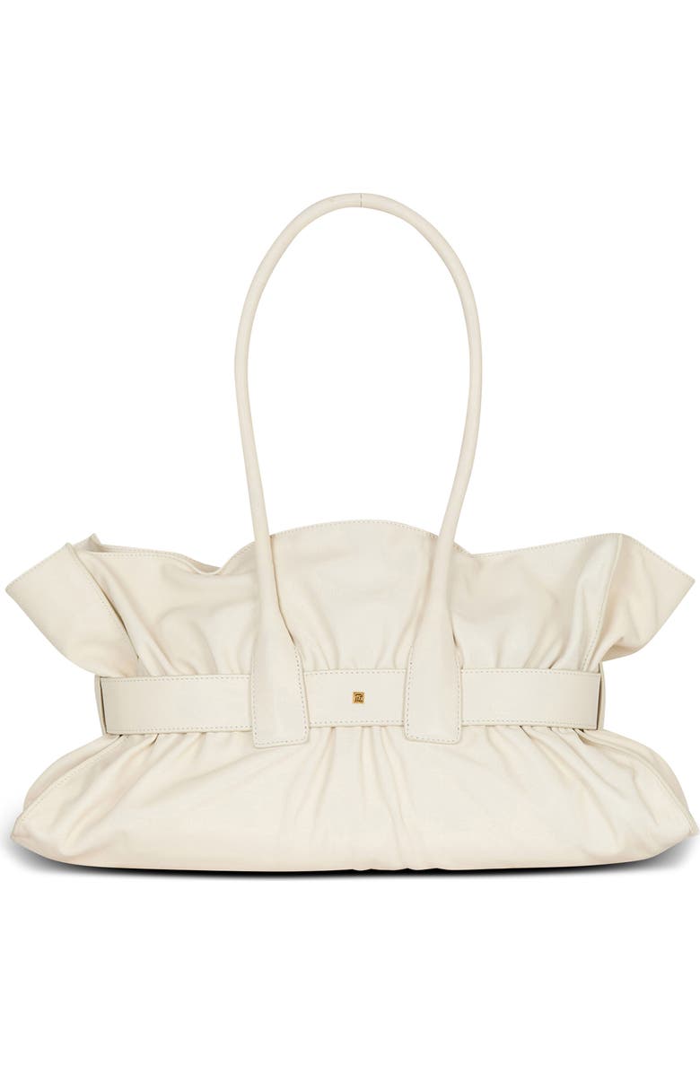 Balmain Large Anthem Leather Shoulder Bag, Alternate, color, Cream