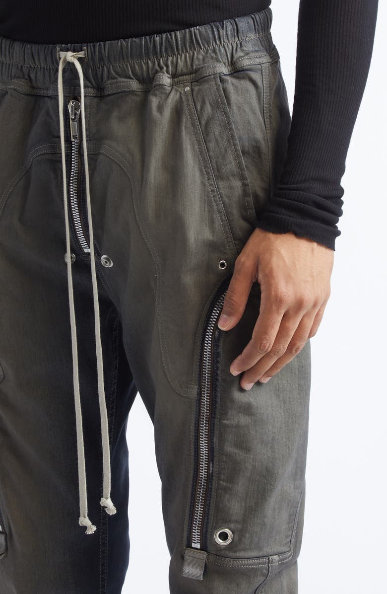 Rick Owens Bauhaus Denim Cargo Joggers, Alternate, color, Dark Dust Degrade