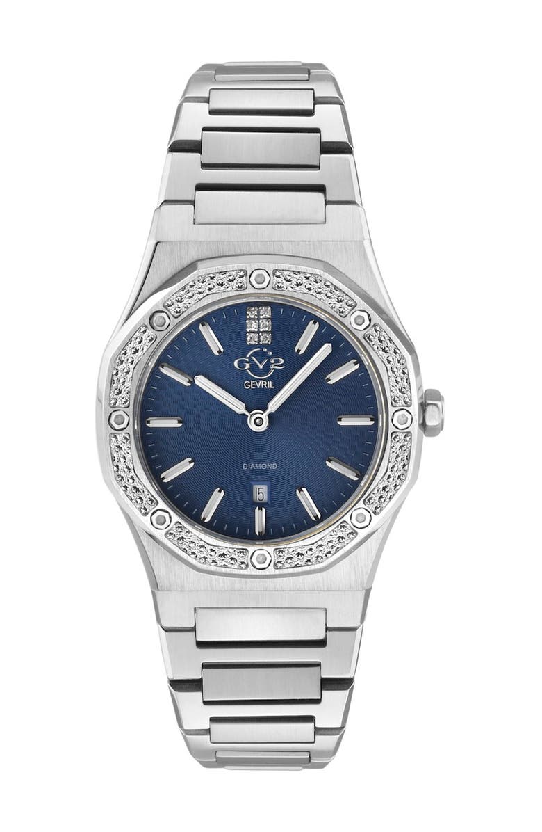 GV2 Palmanova Diamond Bracelet Watch, 44mm, Main, color, Silver