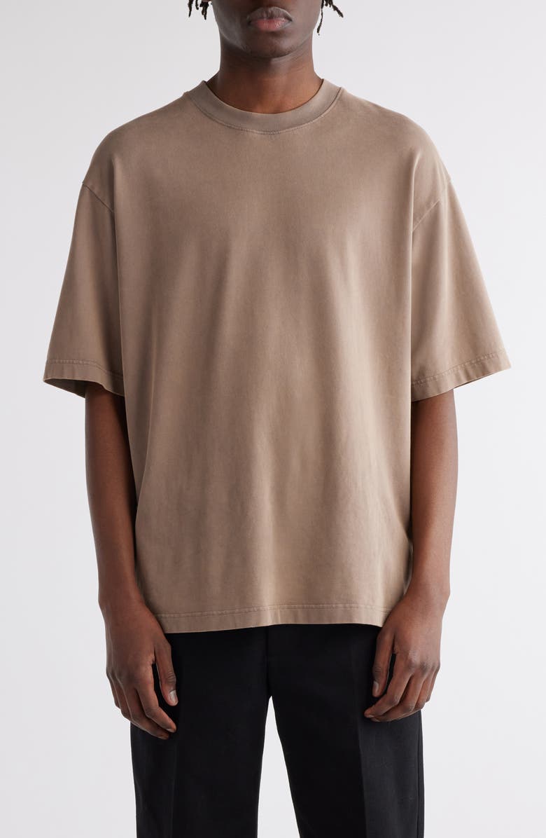 Acne Studios Extorr Logo Back T-Shirt, Main, color, Taupe Brown