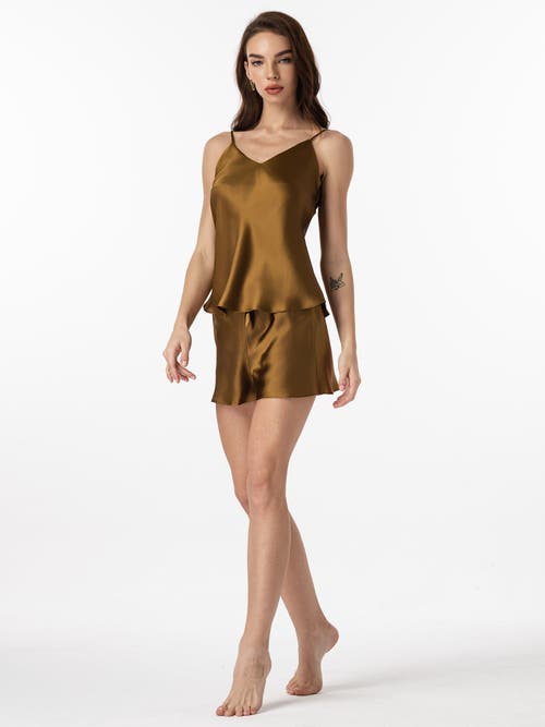 Silksilky Silk Spaghetti Strap Camisole Pajama Set