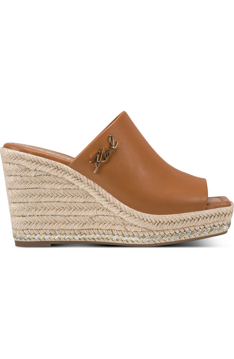 KARL LAGERFELD PARIS Corissa Espadrille Platform Wedge Slide Sandal, Alternate, color, Tan