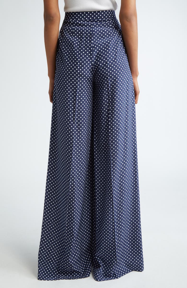 Michael Kors Collection Polka Dot Pleated Silk Palazzo Pants, Alternate, color, 