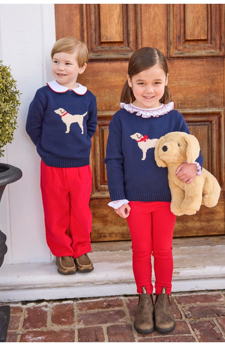 Little English Kids' Smocked Madeline Blouse, Alternate, color, White With Red