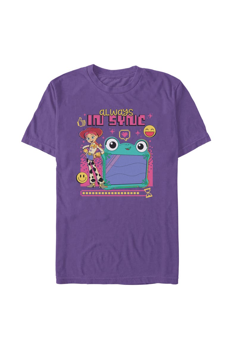 Men's Toy Story 5 Always In Sync Lily And Jessie  Graphic T-Shirt, Main, color, Purple