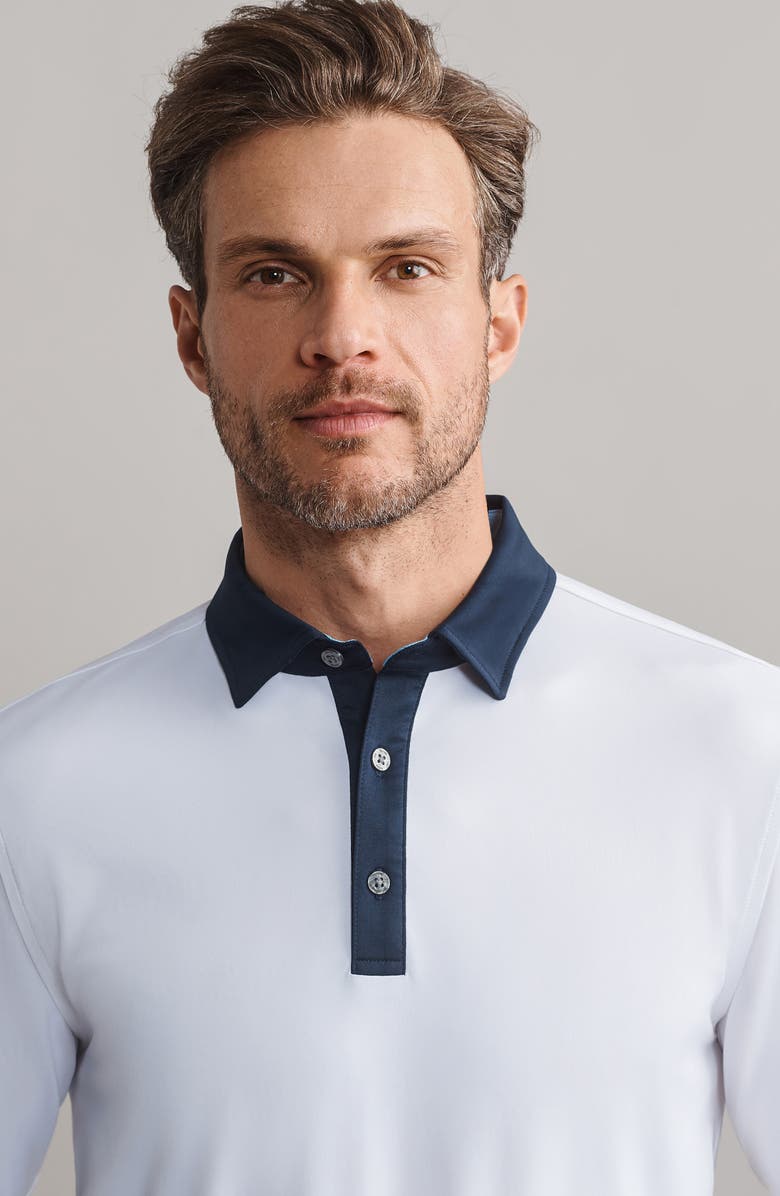 Rhone Gold Sport Long Sleeve Polo, Alternate, color, Bright White