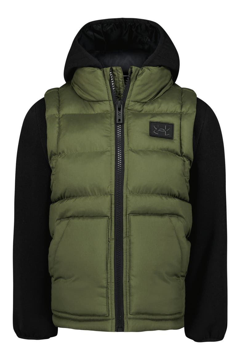 Kids' Water Repellent Mixed Media Jacket, Main, color, MARINE OD GREEN