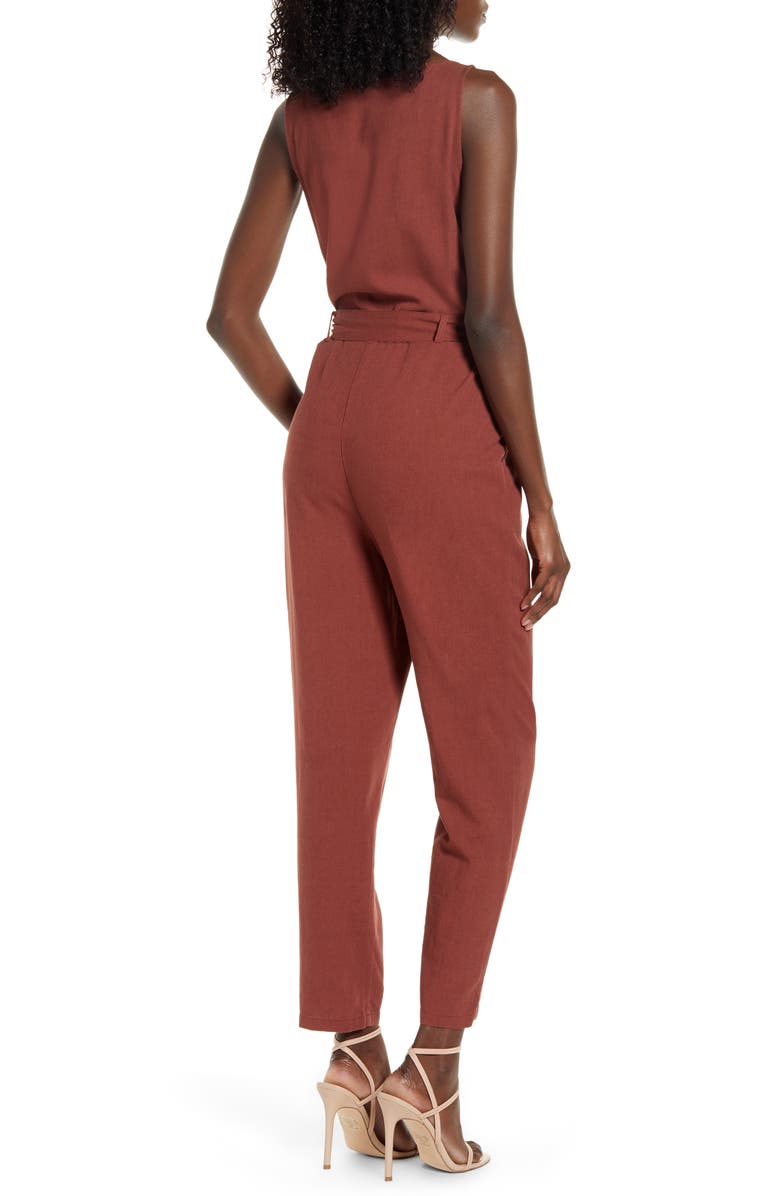 VERO MODA Helen Milo Sleeveless Tie Waist Jumpsuit, Alternate, color,