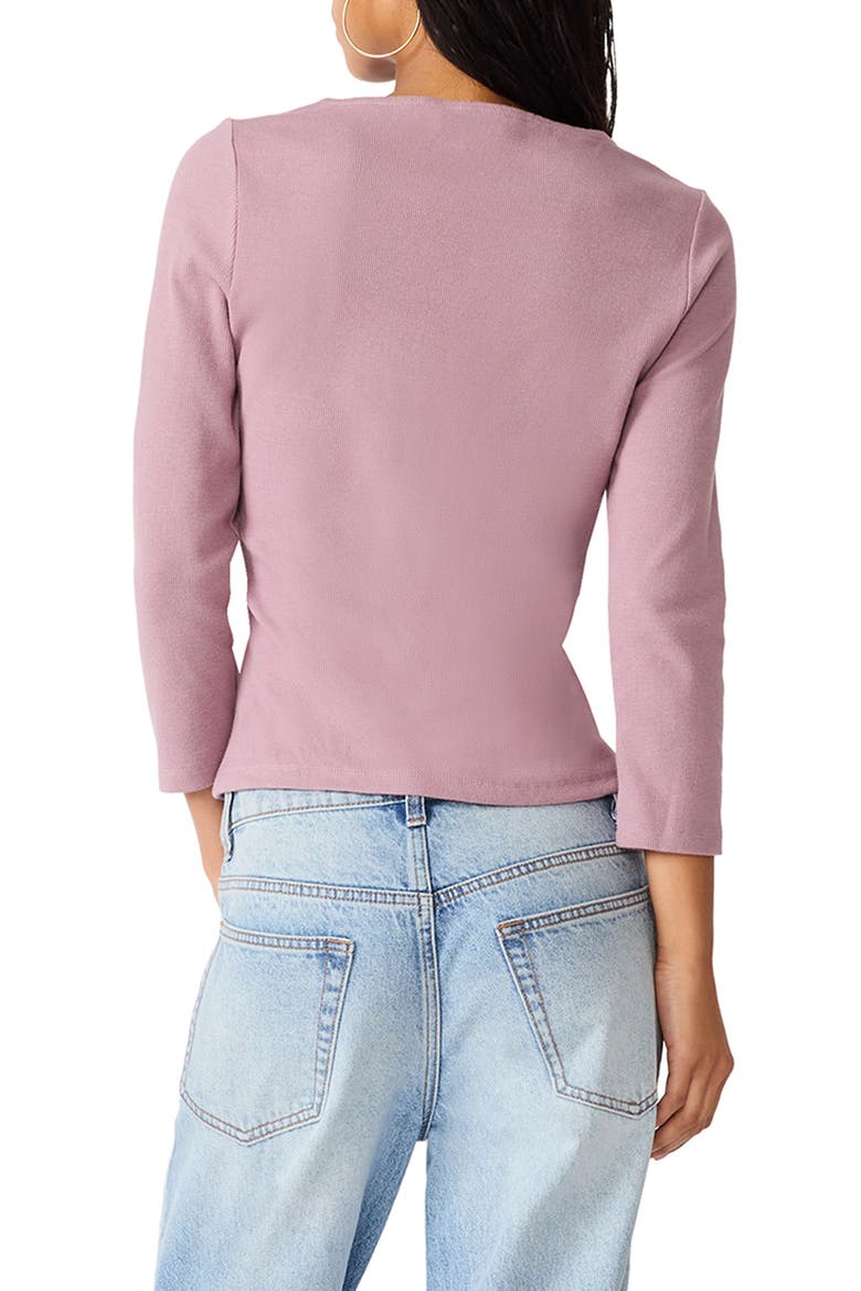 Lace Detail Rib Knit Top, Alternate, color, DUBERRY