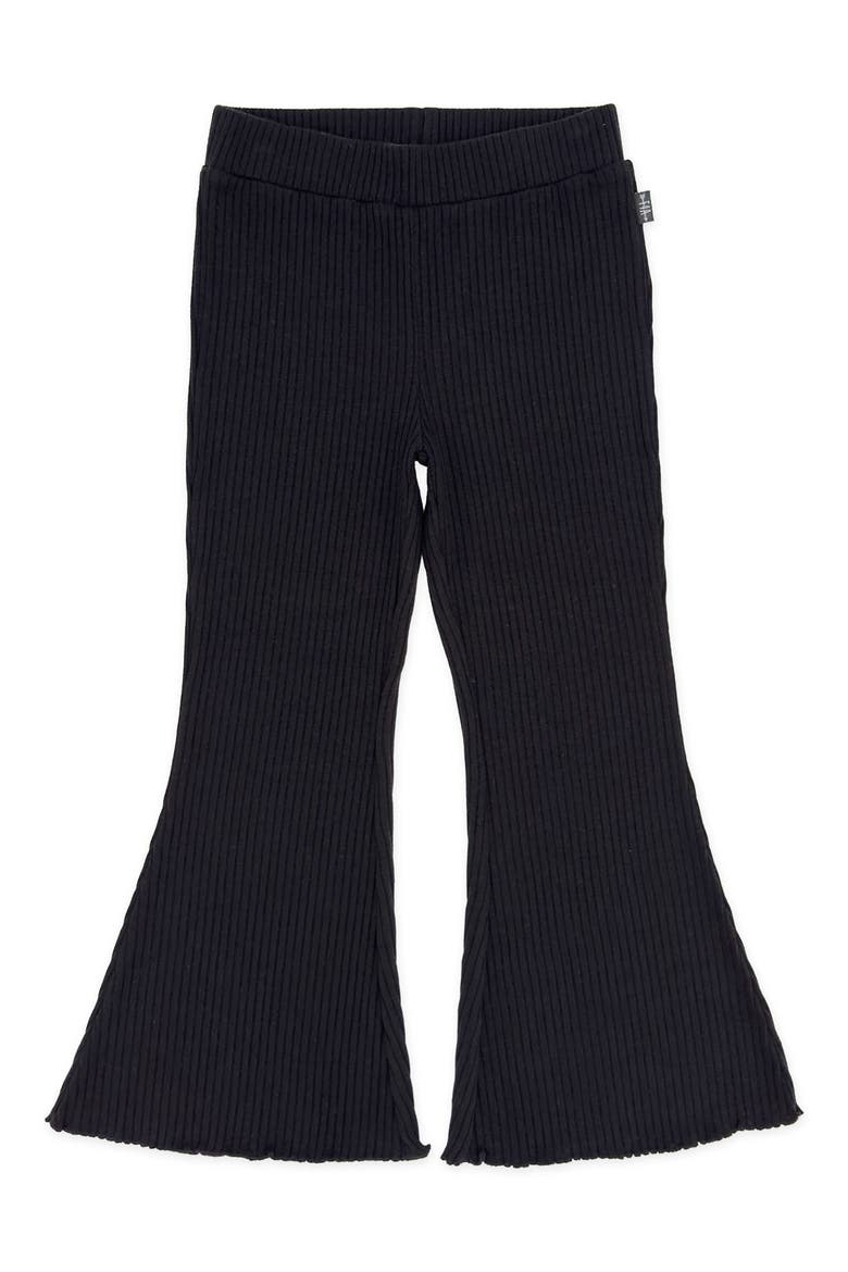 Meadow Rib Bell Bottom Pants, Main, color, BLACK