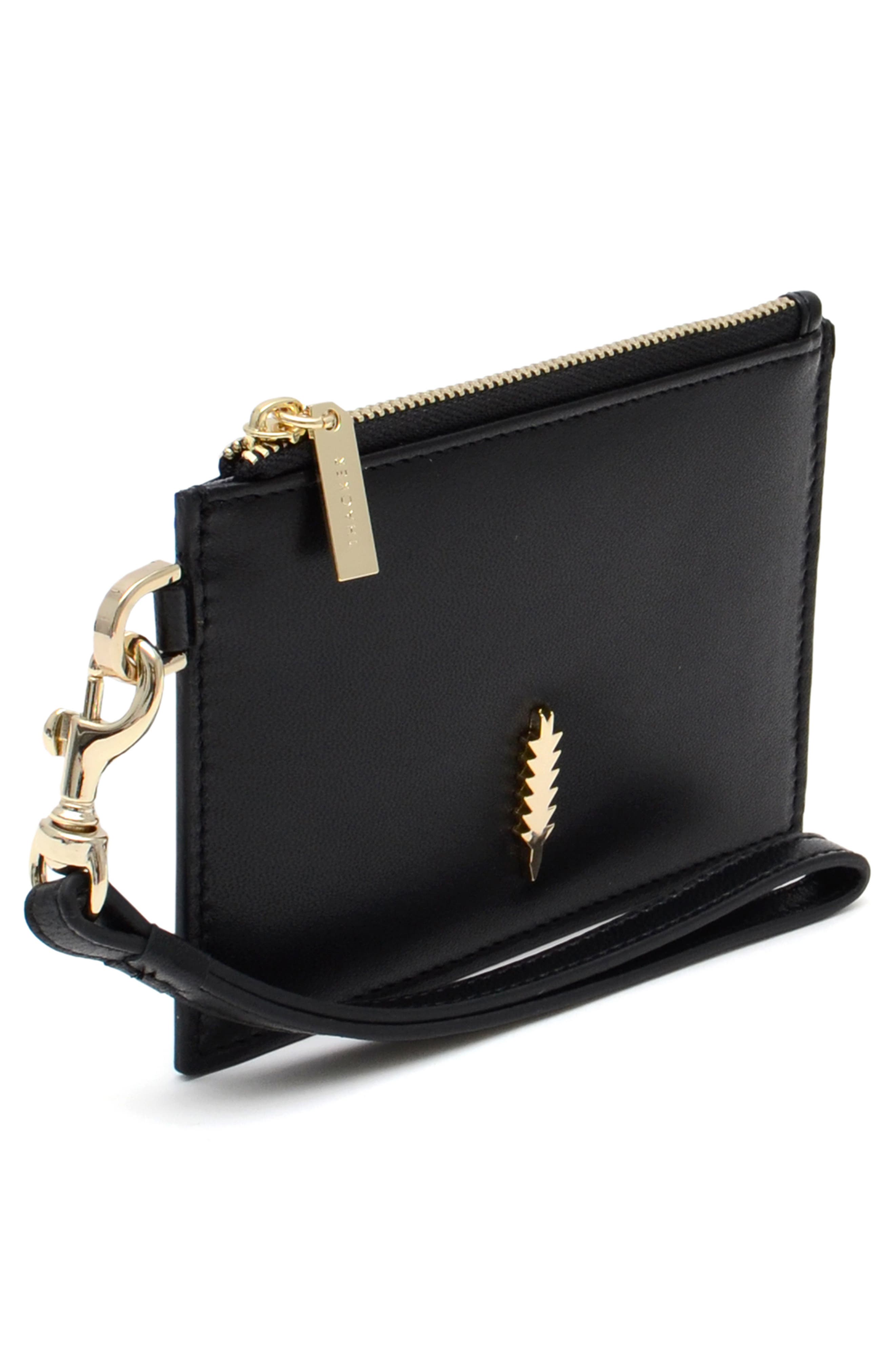 Thacker Kali Leather Wristlet, Alternate, color, Black