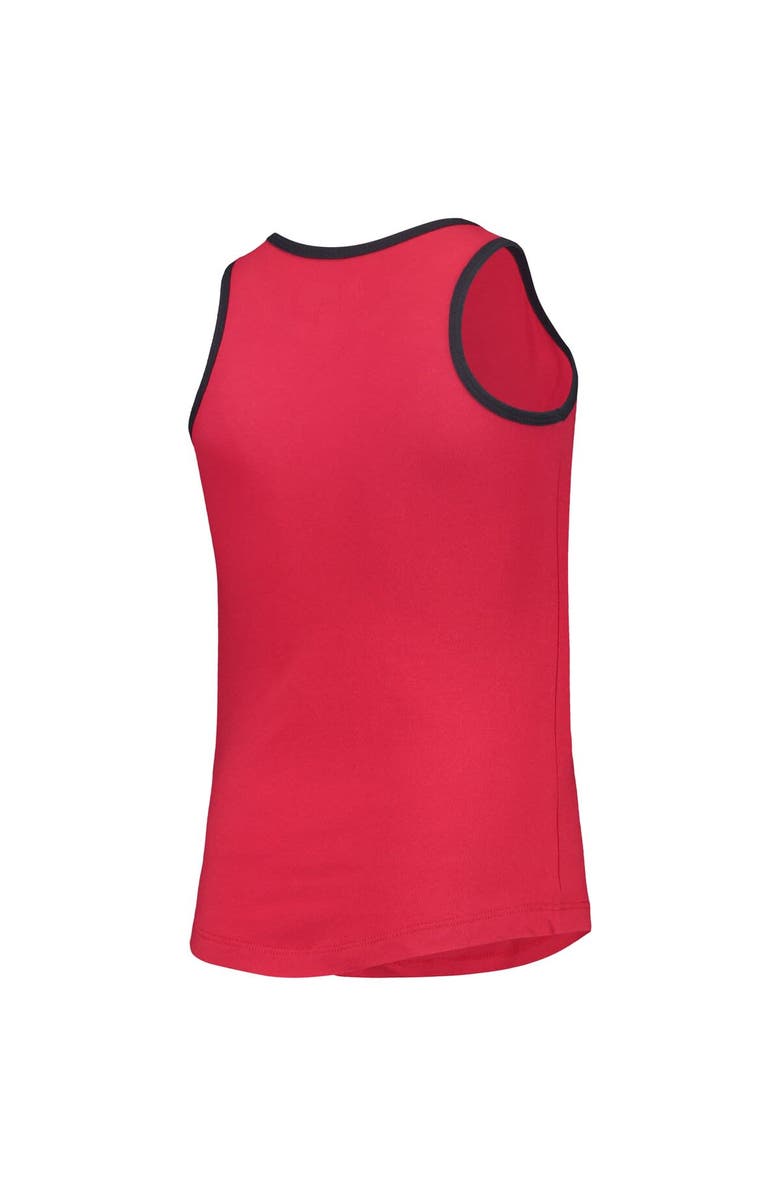 New Era Girls Youth New Era Red Washington Nationals Henley Tank Top, Alternate, color, Red