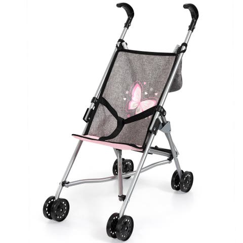 Doll Buggy, Umbrella Push Stroller, Storage, Accessory For Dolls Up To 18 Inches, Toddler 18mo+