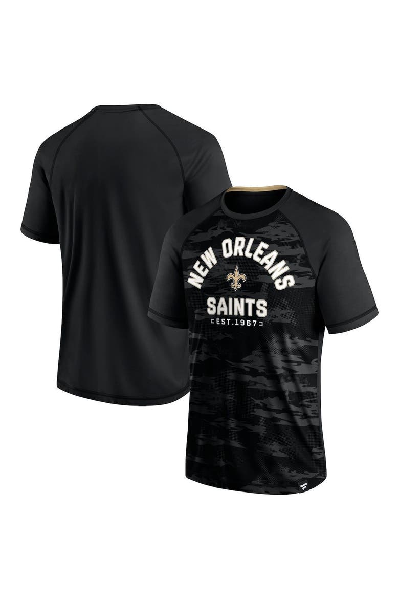 Men's Fanatics Branded Black New Orleans Saints Hail Mary Raglan T-Shirt, Alternate, color, Black