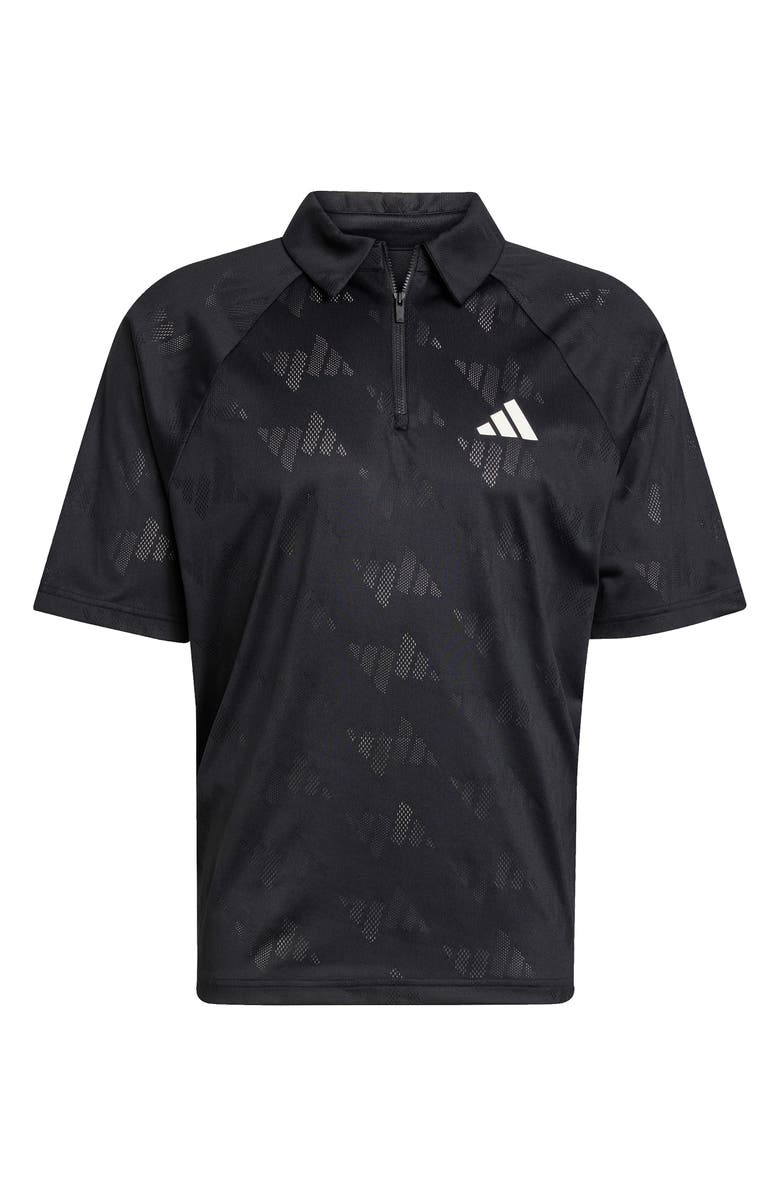 adidas Stadium Jacquard Polo, Alternate, color, Black/ Off White