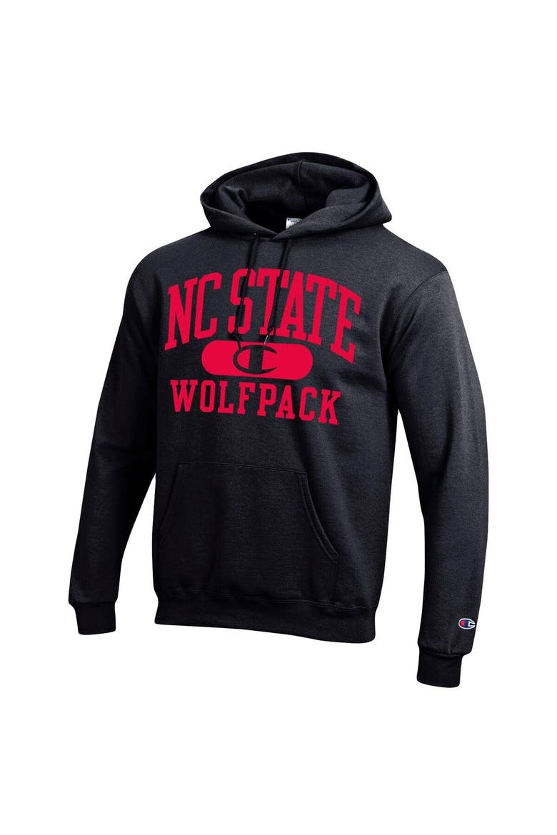 Men's Champion Black NC State Wolfpack Arch Pill Pullover Hoodie, Alternate, color, Black