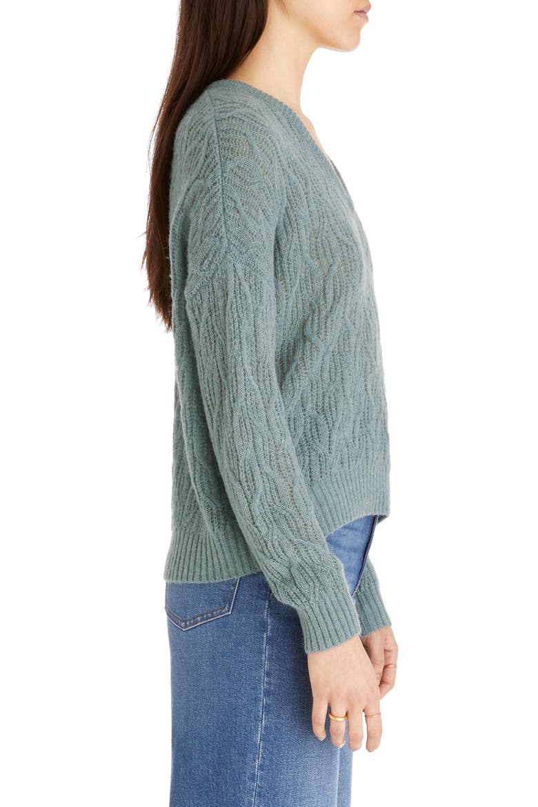 Alna V-Neck Sweater, Alternate, color, HTHR LAGOON