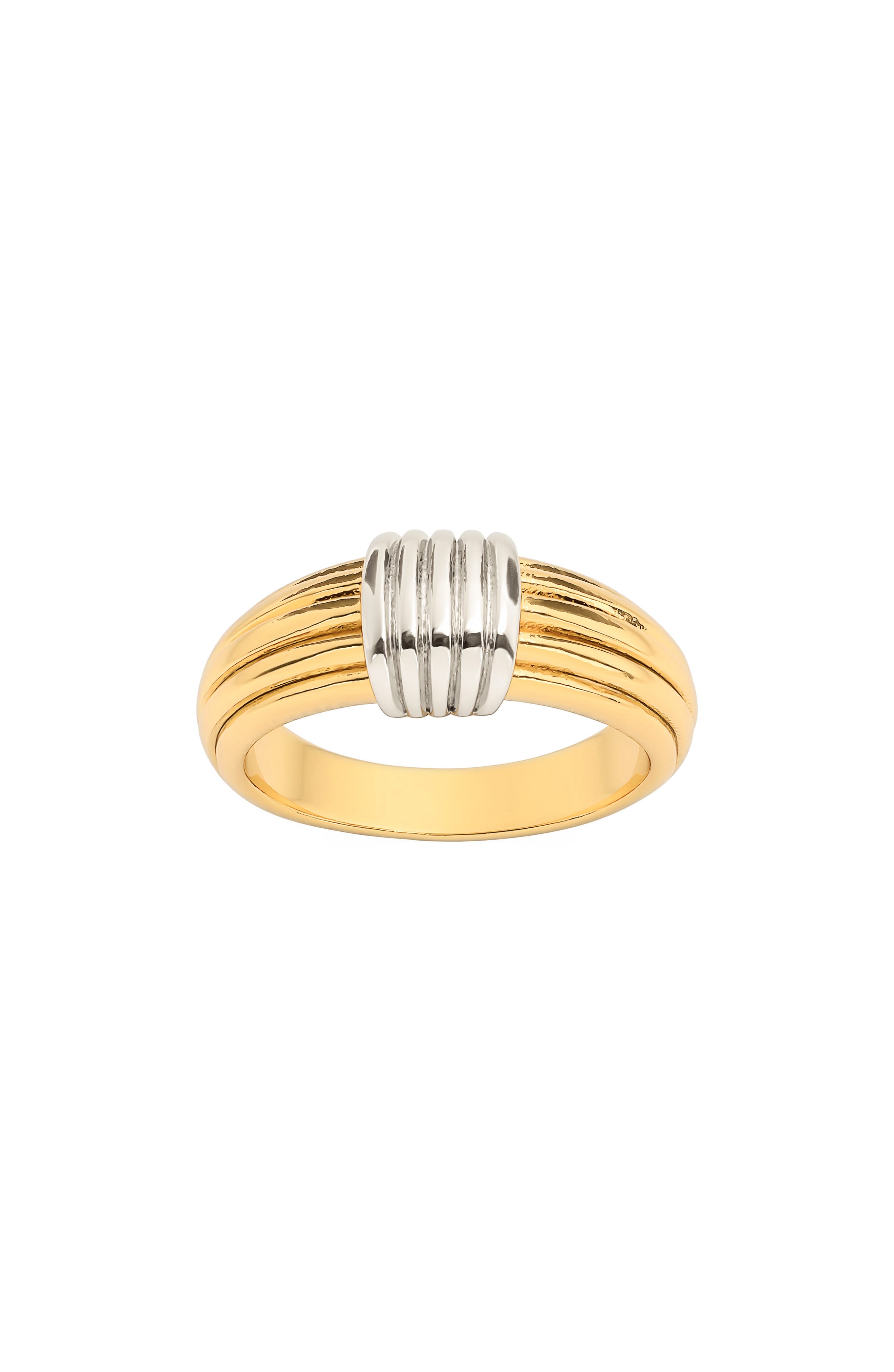 Textured Two-Tone Band Ring