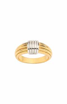 Textured Two-Tone Band Ring