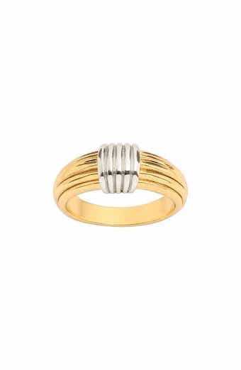 Textured Two-Tone Band Ring