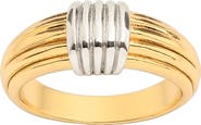 ATHRA LUXE Textured Two-Tone Band Ring