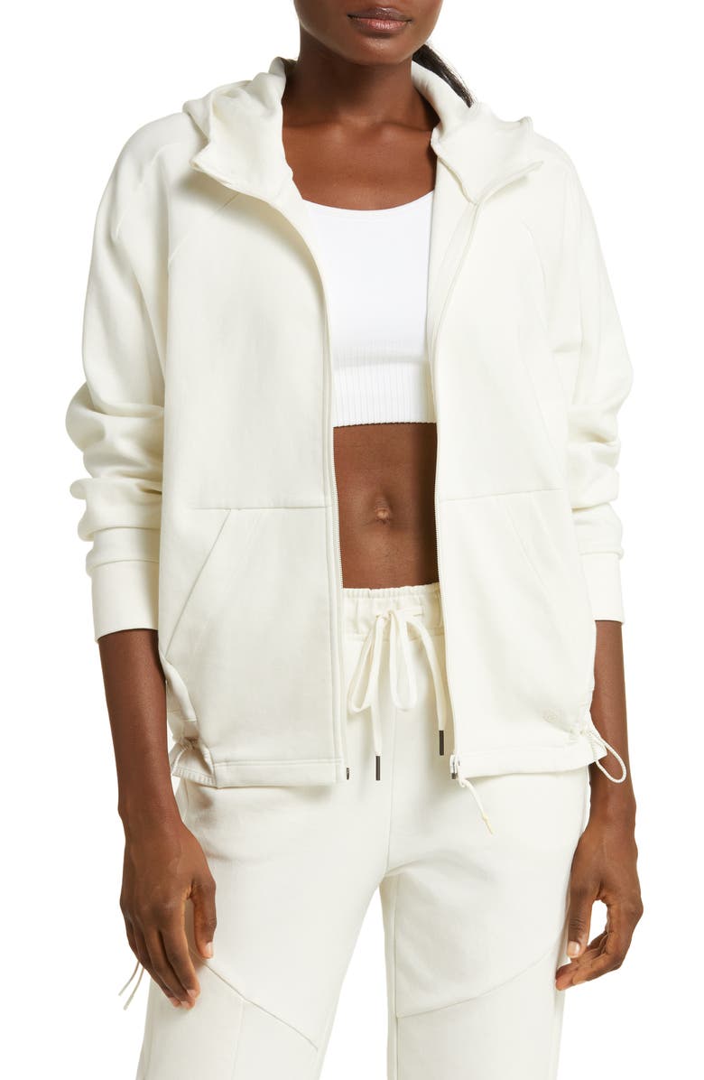 Zella Downtown Sport Zip Hoodie, Main, color, Ivory Egret
