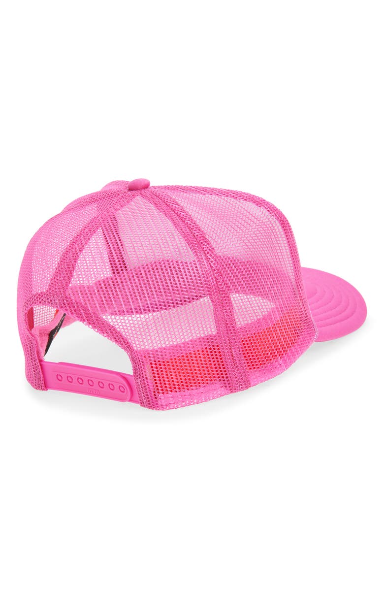 Friday Feelin’ Beach Barbie Trucker Hat, Alternate, color, Pink Split