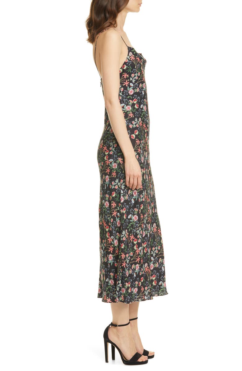 Alice + Olivia Harmony Floral Midi Slipdress, Alternate, color, 