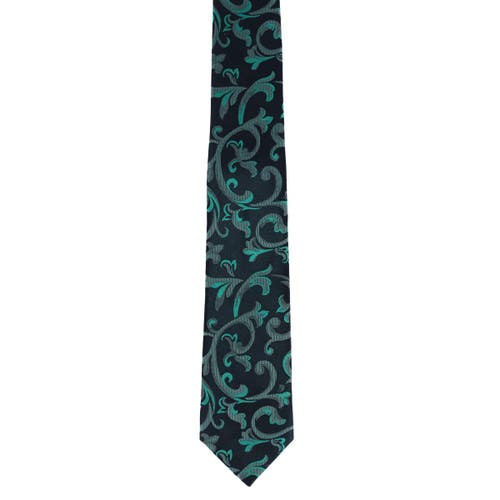 Trafalgar Christian The Romantic Brocade Silk Necktie In Green