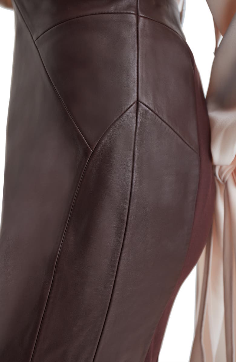 Reiss Raya Leather Pencil Skirt, Alternate, color,