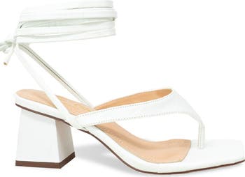 Ankle Wrap Block Heel Sandal