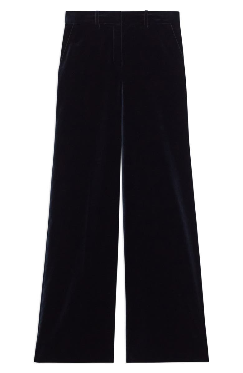 Theory Demitria Stretch Velveteen Flare Leg Trousers, Alternate, color, Baltic - Xhx