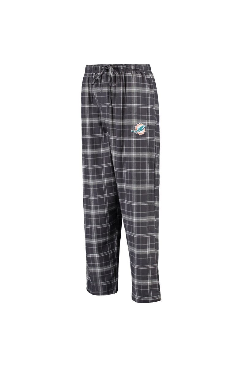CONCEPTS SPORT Men's Concepts Sport Charcoal Miami Dolphins Ultimate Plaid Flannel Pajama Pants, Main, color,