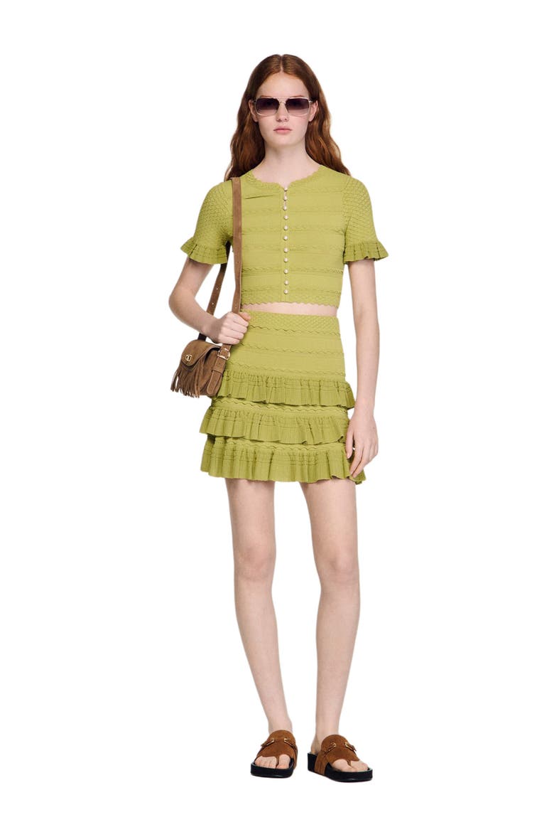 Short ruffled skirt, Alternate, color, Green