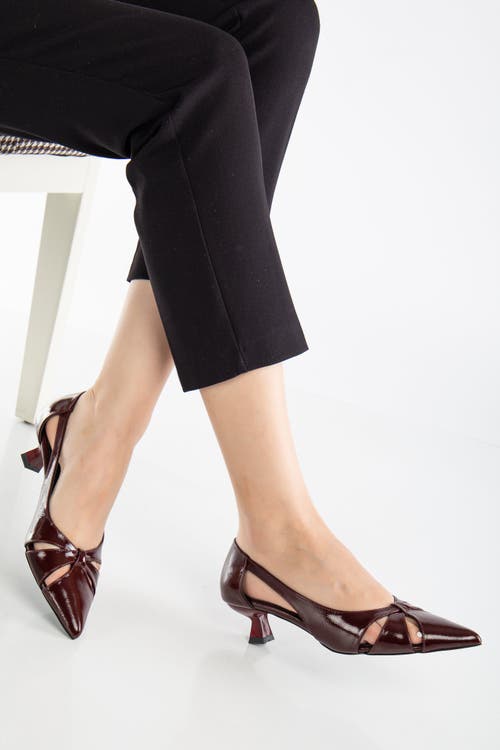 Forever & Always Shoes Sidal Kitten Heel Leather Pumps