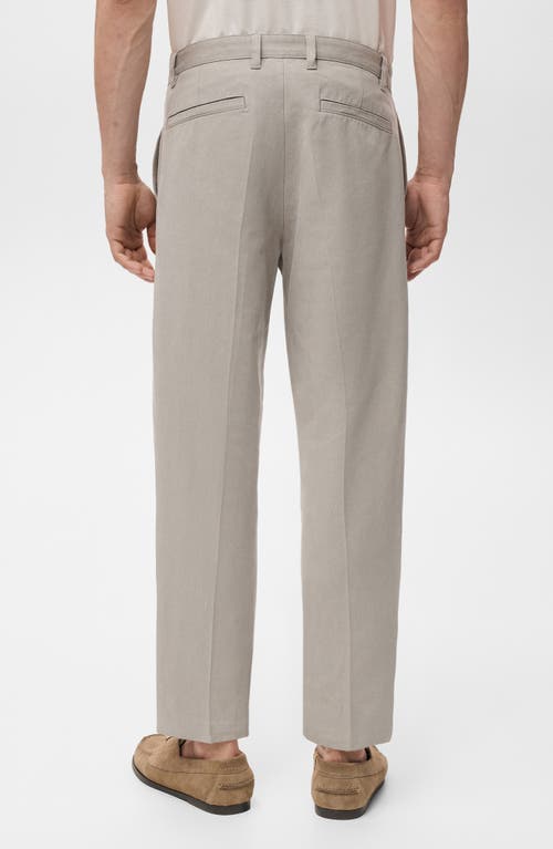 Mango Cotton Blend Straight Leg Pants In Neutral