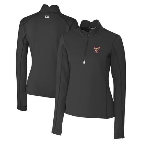 Women's Cutter & Buck  Black El Paso Chihuahuas Traverse DryTec Stretch Quarter-Zip Pullover Top