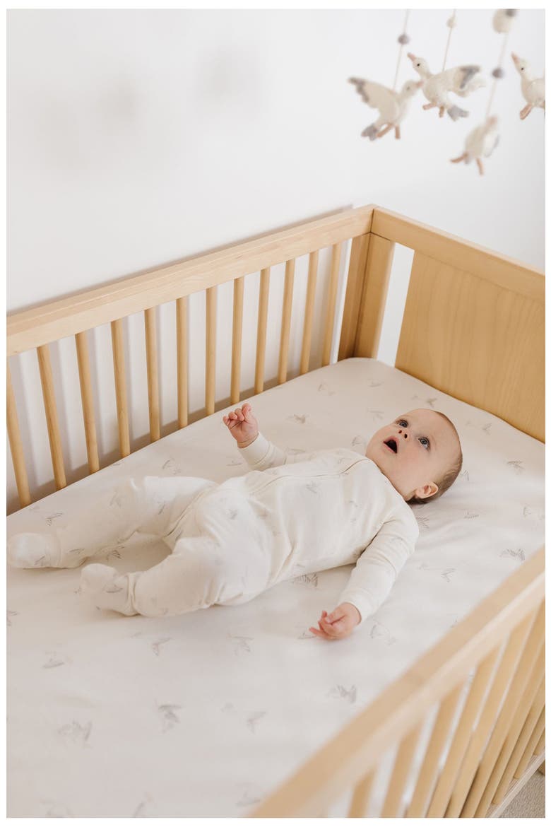 Stork Zip Oganic Cotton Footie, Alternate, color, IVORY