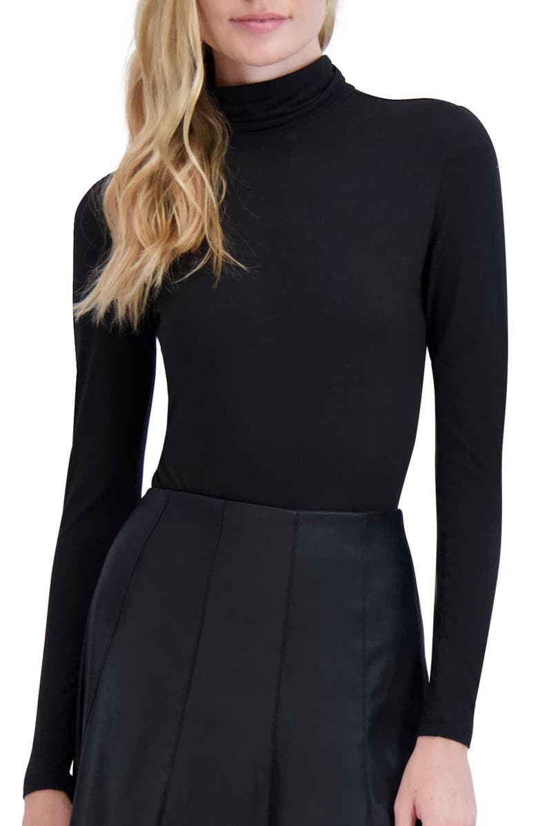 Ookie & Lala Turtleneck Bodysuit, Main, color, Black