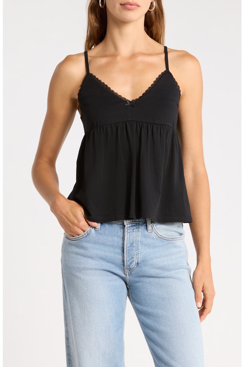 Babydoll Knit Cami, Main, color, BLACK