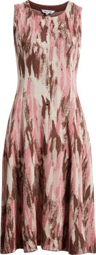Misook Brushstroke Jacquard Sleeveless Dress