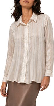 BY DESIGN Eve Chiffon Collared Button Front Blouse