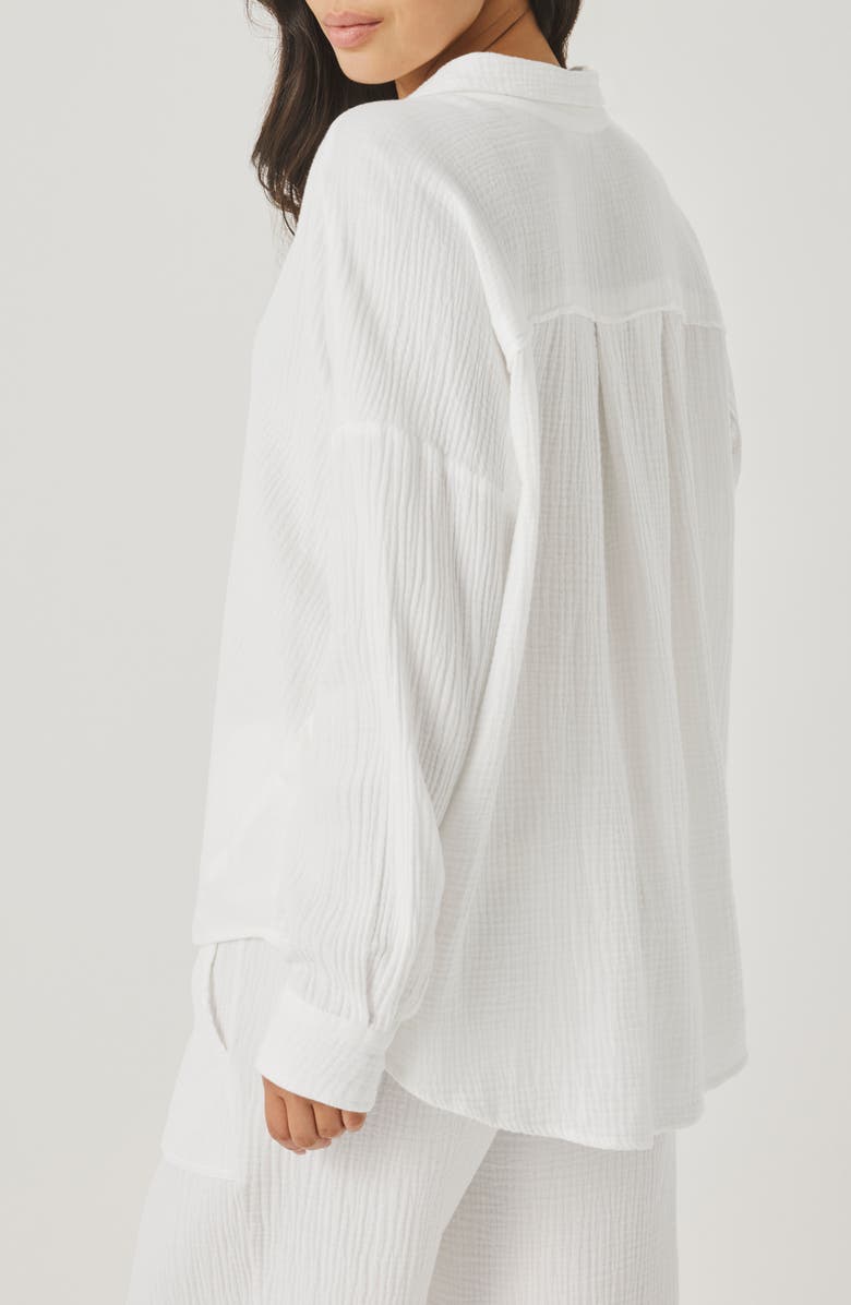 Splendid Ava Cotton Gauze Button-Up Shirt, Alternate, color, White