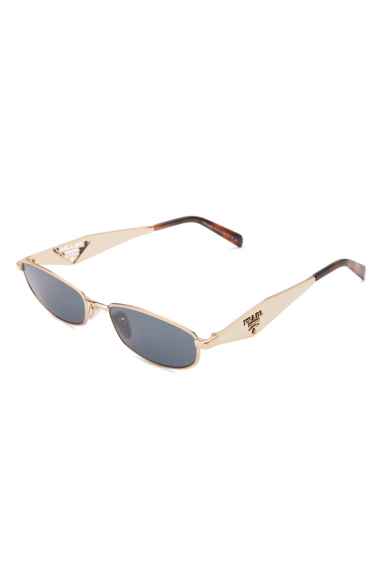 Prada 55mm Oval Sunglasses, Alternate, color, Gold / Dark Grey