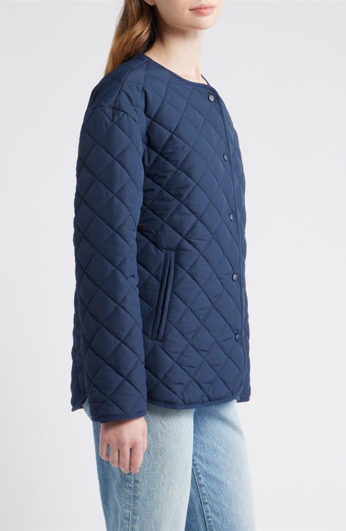 Thread & Supply Quilted Puffer Jacket In Blue