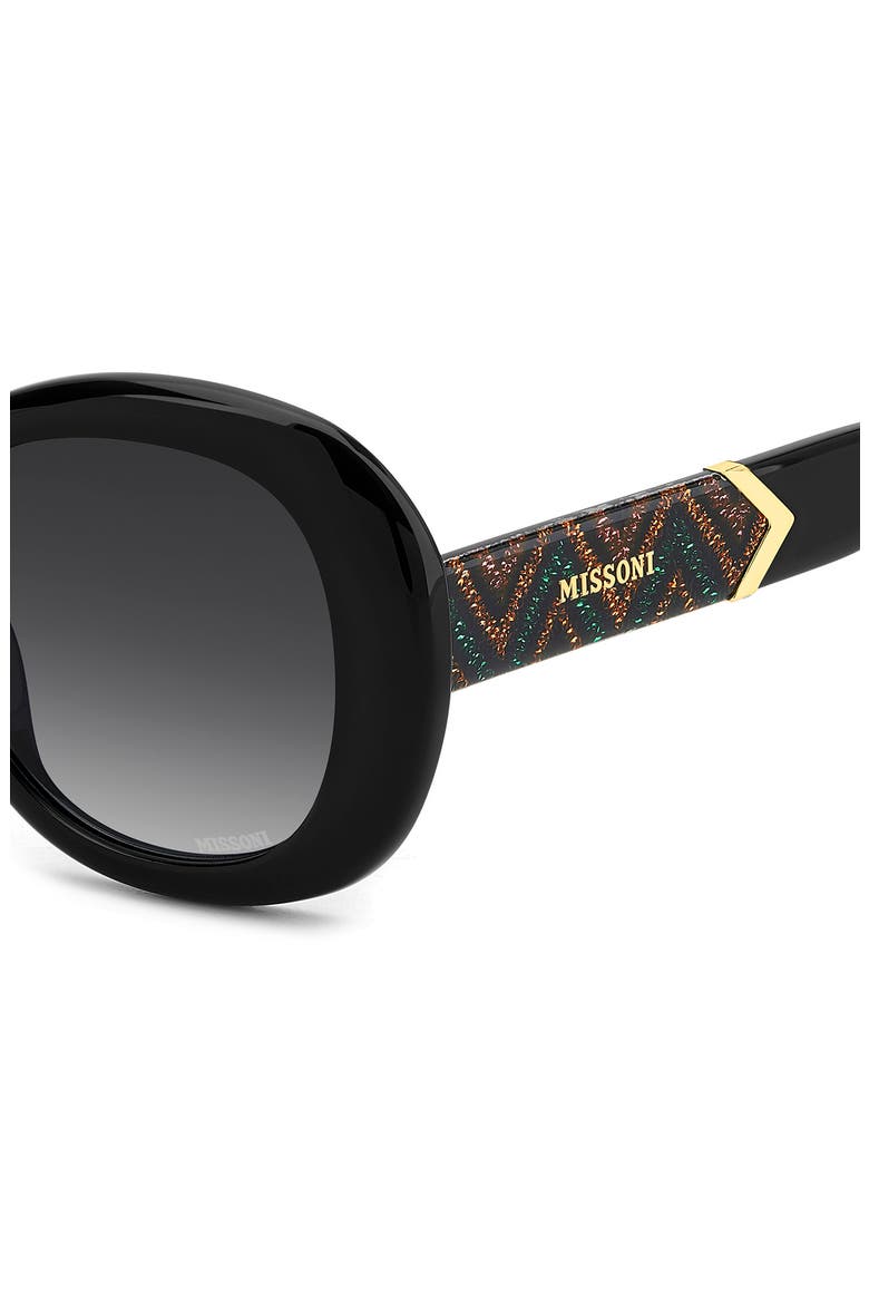 53mm Gradient Oval Sunglasses, Alternate, color, BLACK/ DARK GREY SF