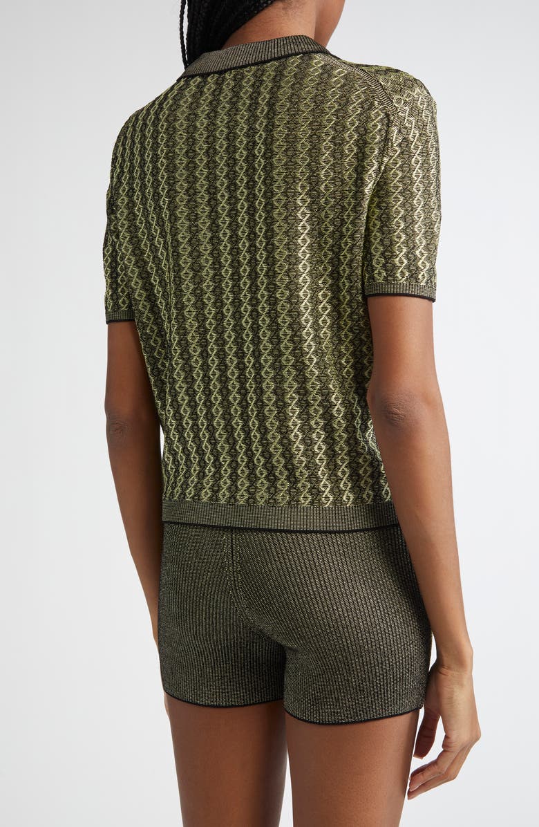 Jacquemus Le Polo Marino Polo, Alternate, color, Green/ Multi Black