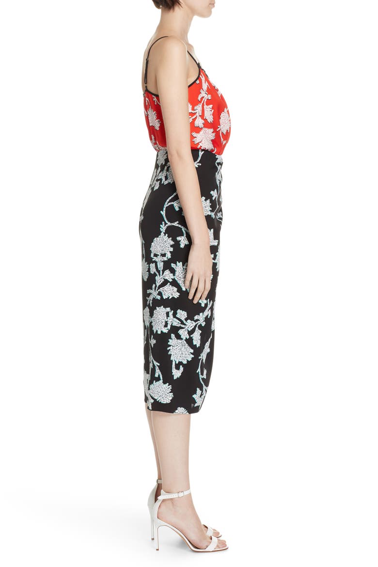 Ebony Two-Tone Faux Wrap Dress, Alternate, color, SEQUIN FLOWER BLACK MULTI